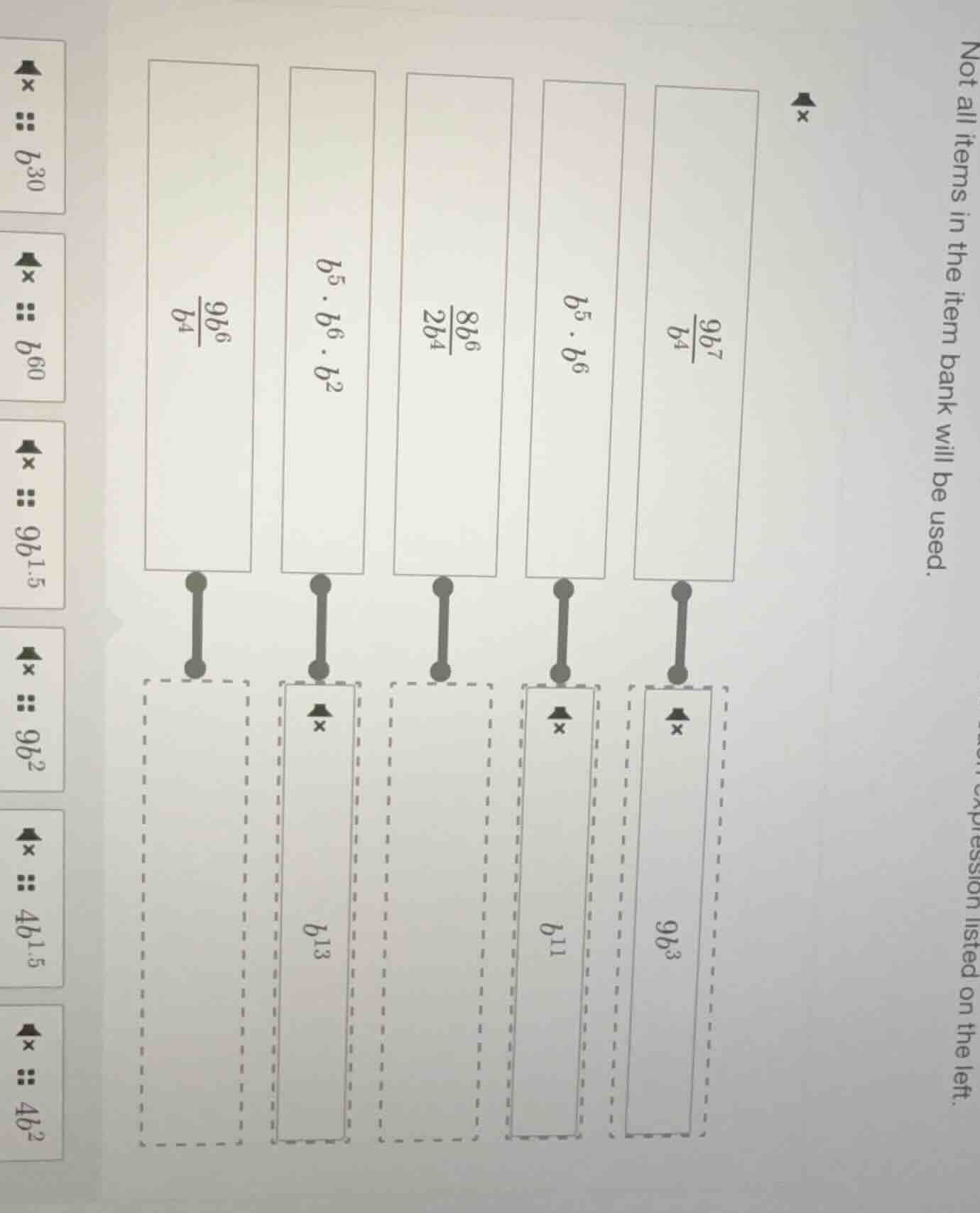 not all items in the item bank will be used. the expressions above (and…