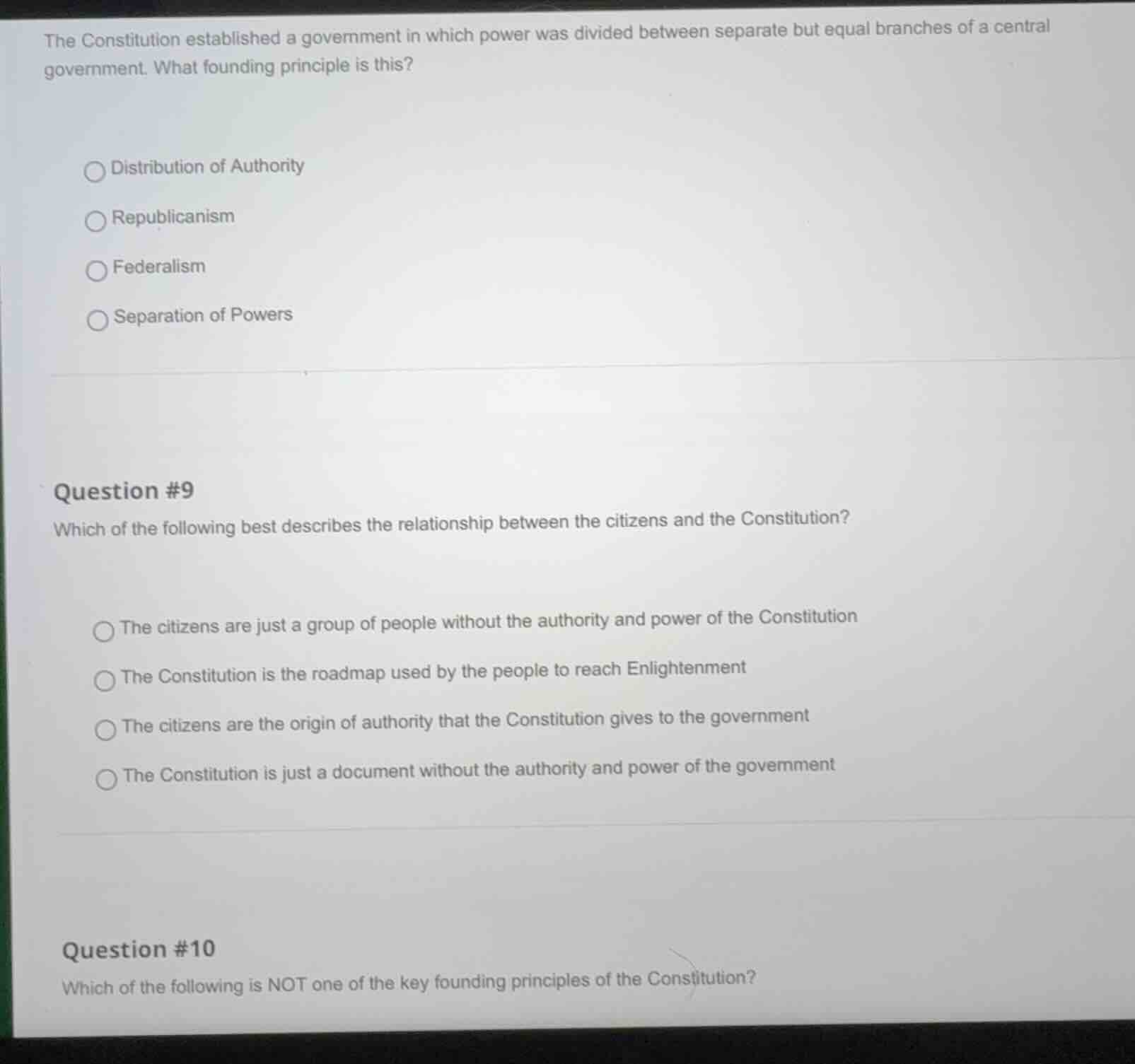 the constitution established a government in which power was divided be…