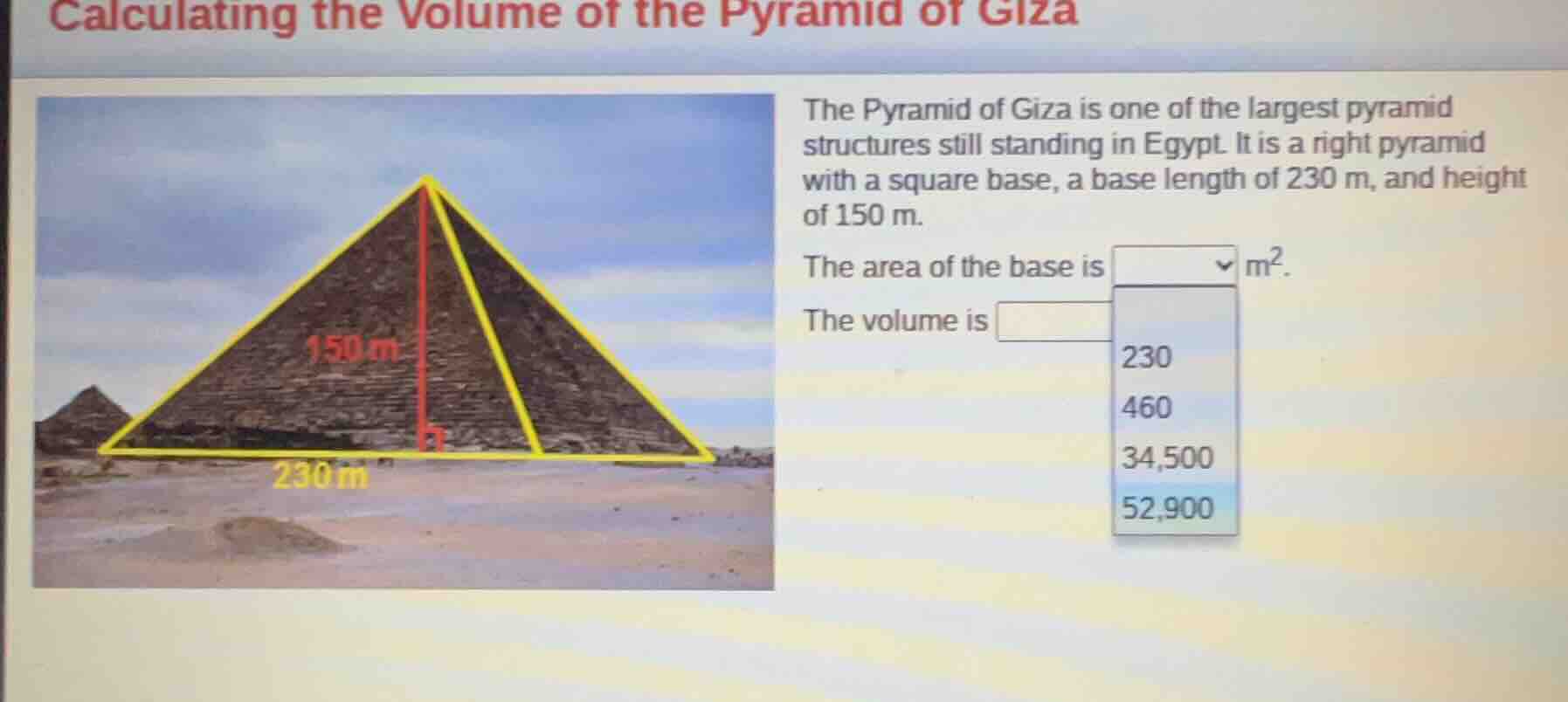 calculating the volume of the pyramid of giza the pyramid of giza is on…