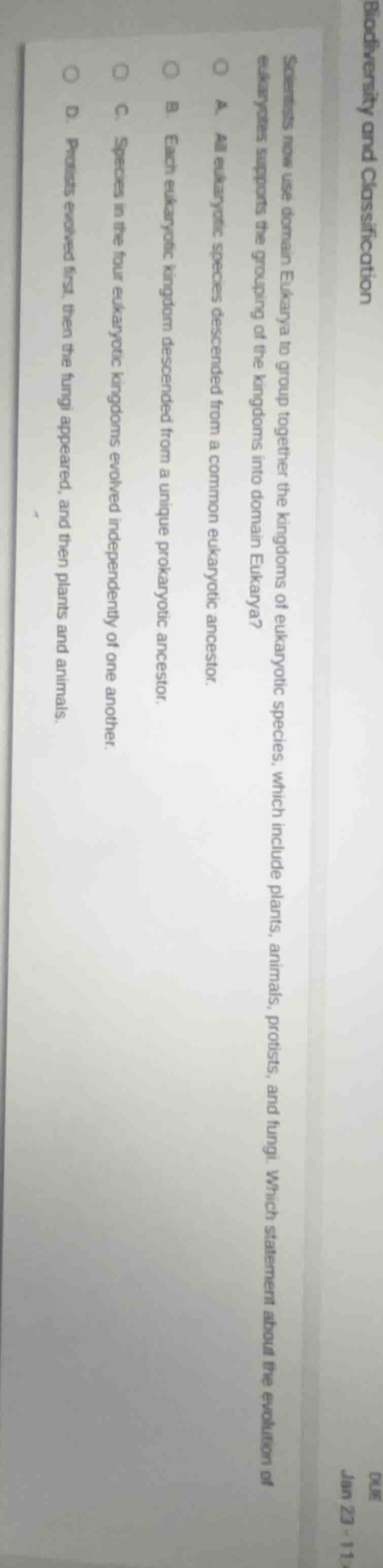 scientists now use domain eukarya to group together the kingdoms of euk…