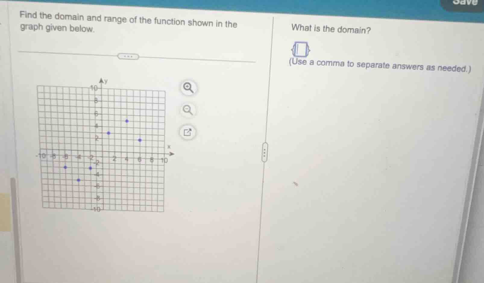 find the domain and range of the function shown in the graph given belo…