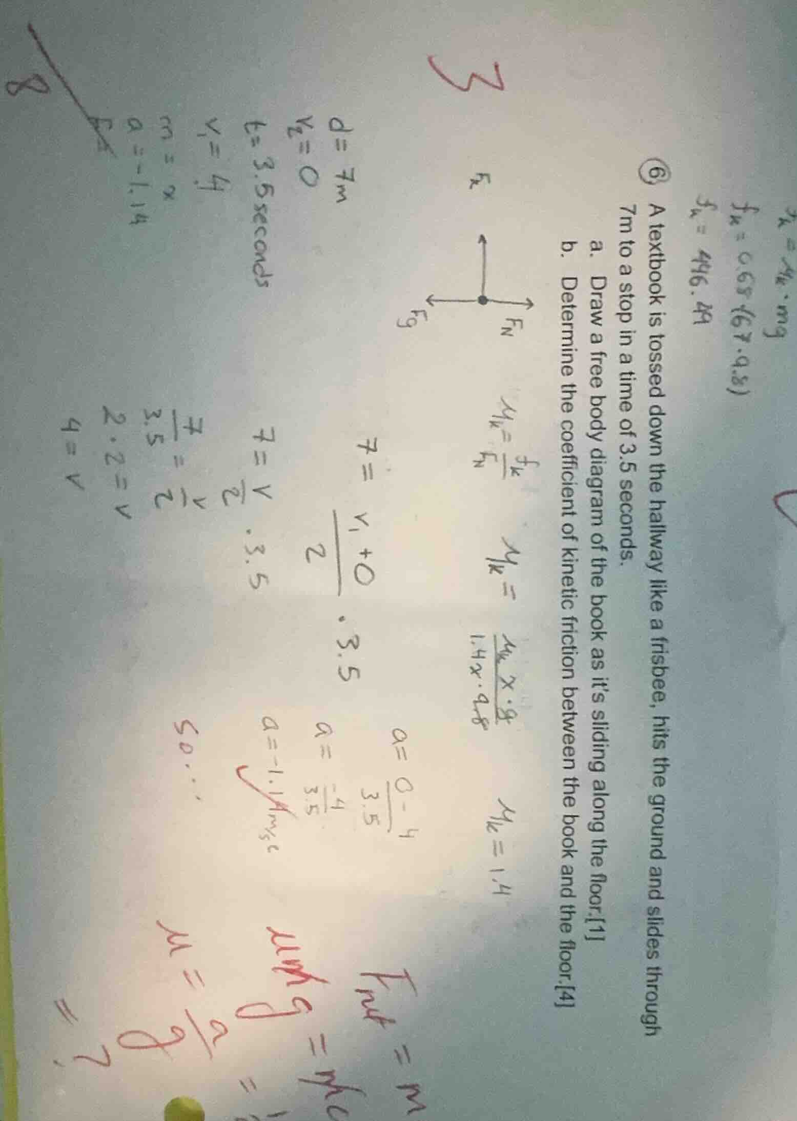 ⑥ a textbook is tossed down the hallway like a frisbee, hits the ground…