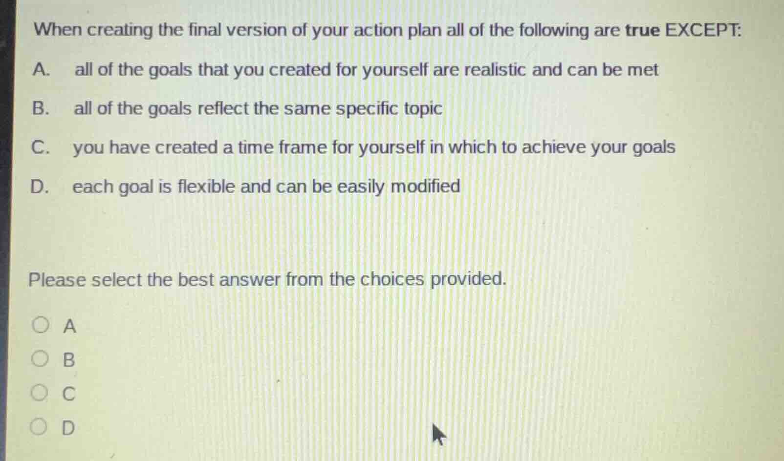 when creating the final version of your action plan all of the followin…
