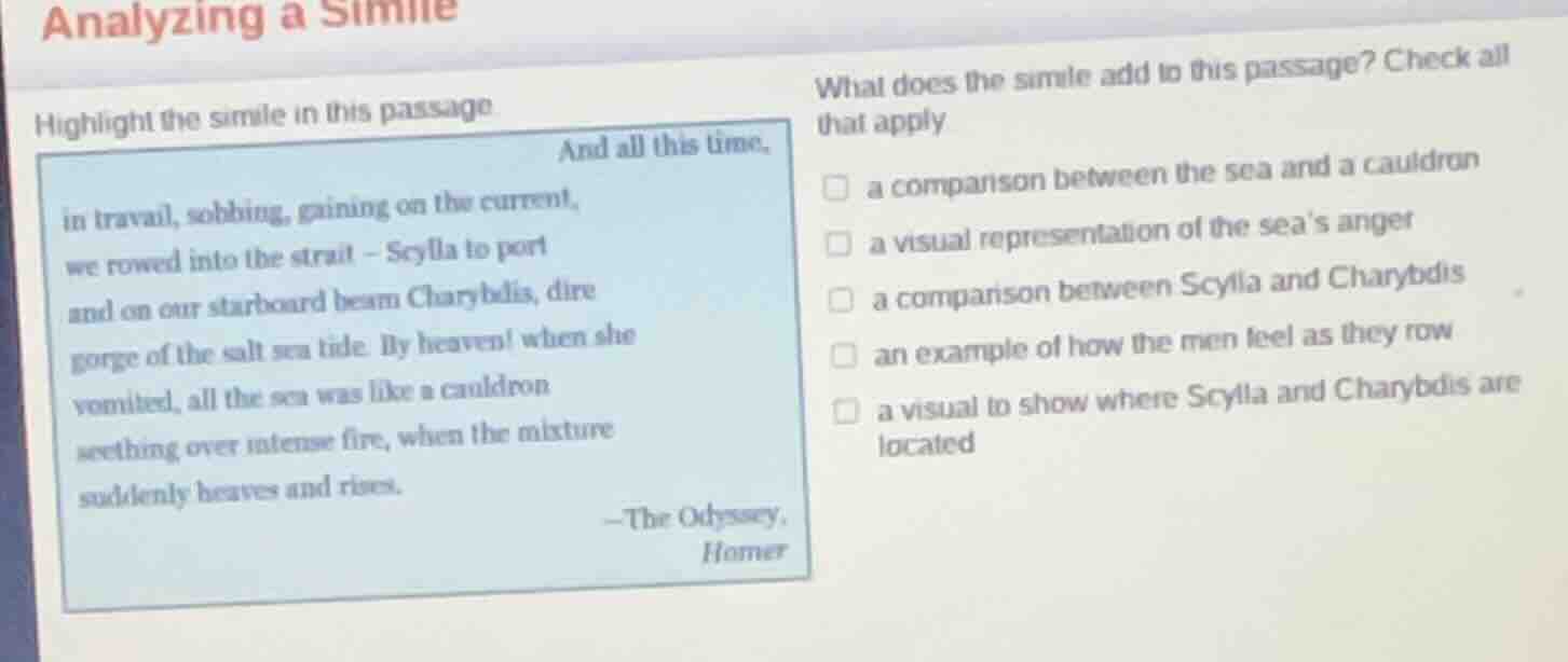 analyzing a simile highlight the simile in this passage and all this ti…
