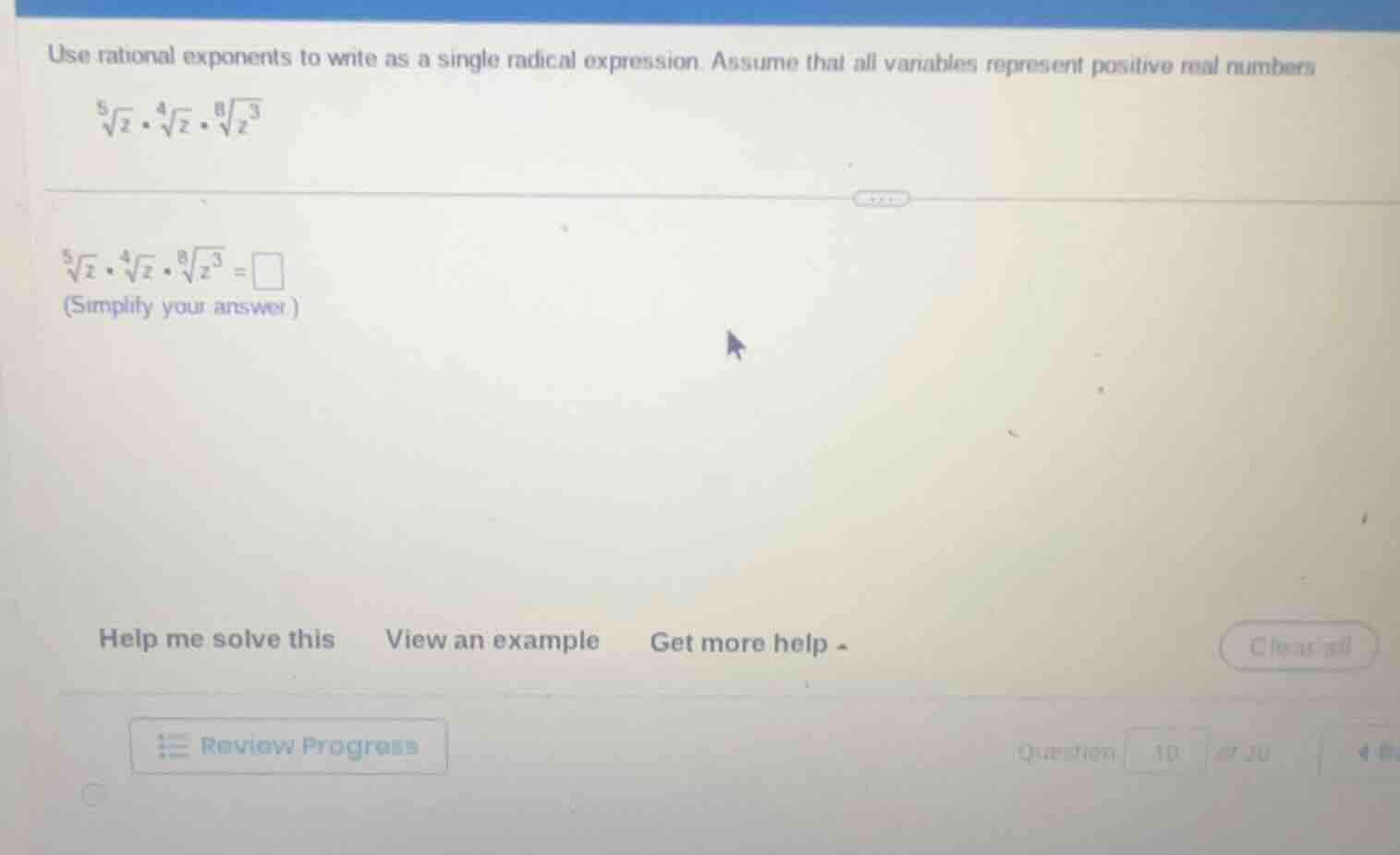 use rational exponents to write as a single radical expression. assume …