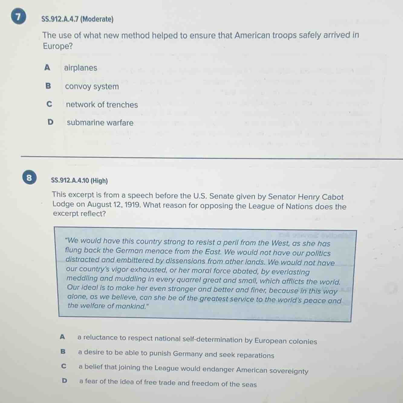 7 ss.912.a.4.7 (moderate) the use of what new method helped to ensure t…