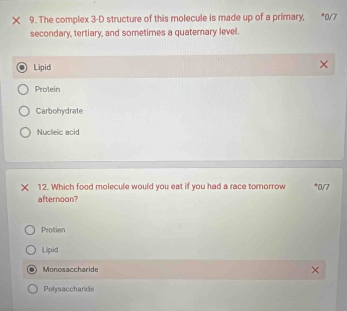9. the complex 3-d structure of this molecule is made up of a primary, …