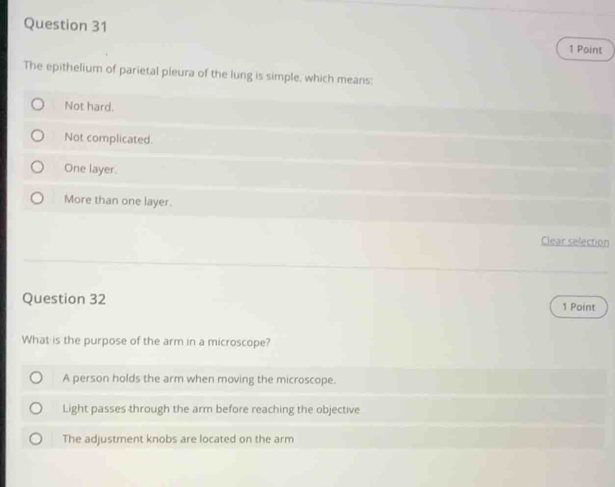 question 31 the epithelium of parietal pleura of the lung is simple, wh…