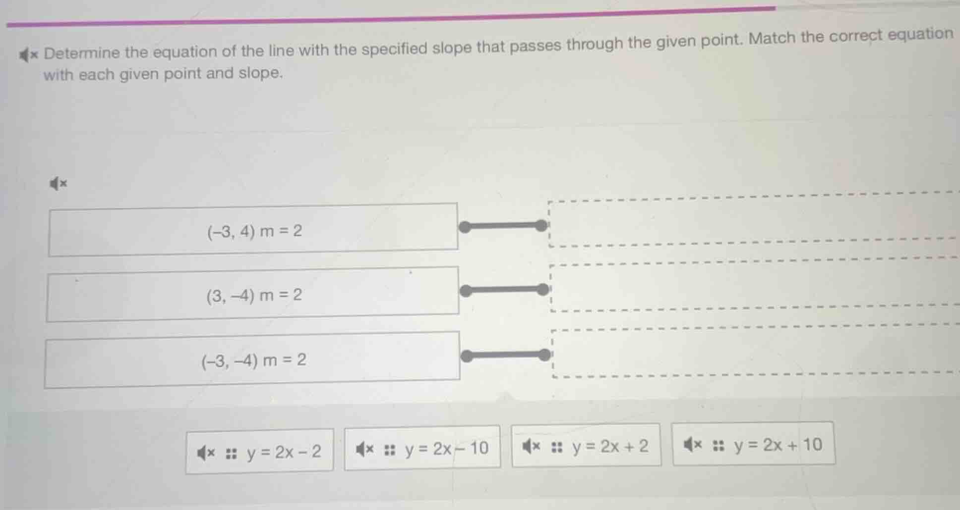 determine the equation of the line with the specified slope that passes…
