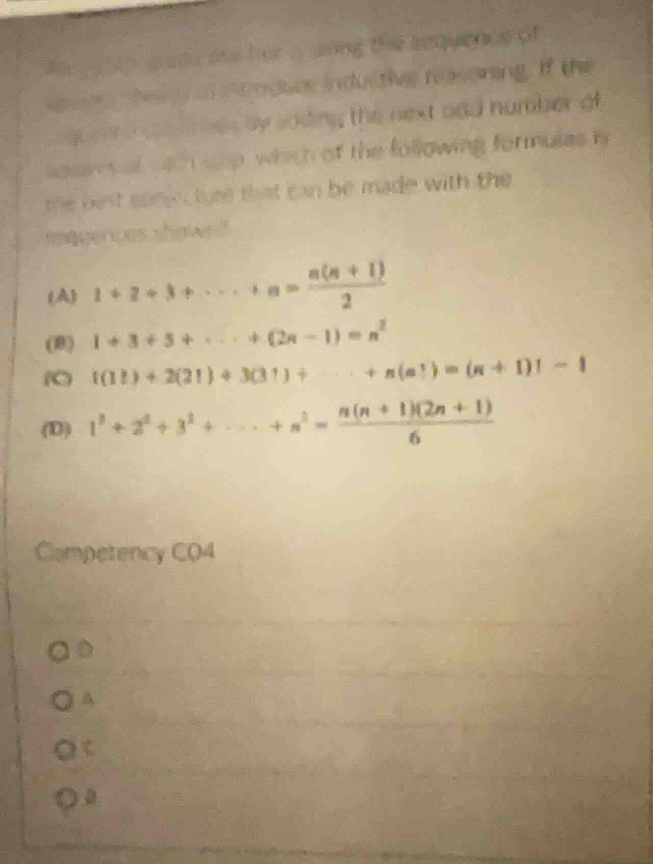 which of the following formulas is the best estimate that can be made w…