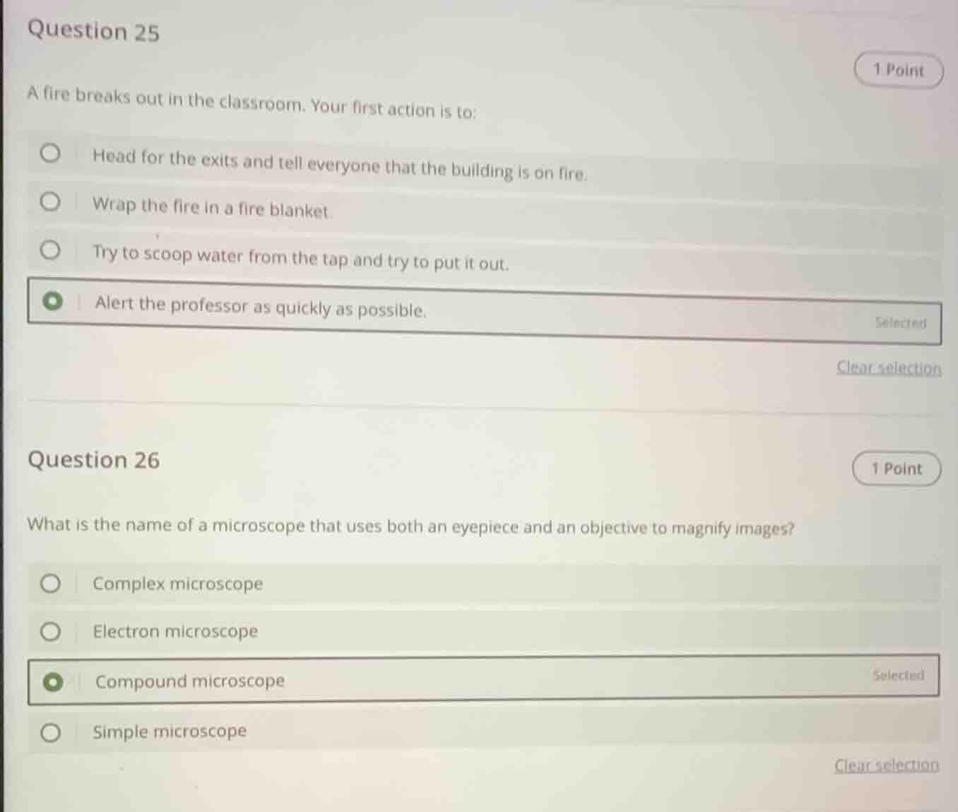 question 25 1 point a fire breaks out in the classroom. your first acti…