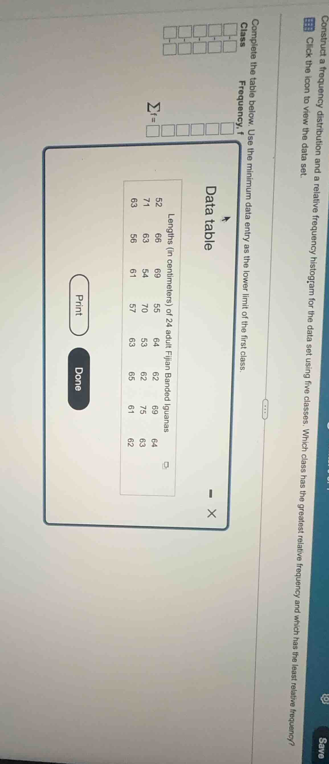 construct a frequency distribution and a relative frequency histogram f…