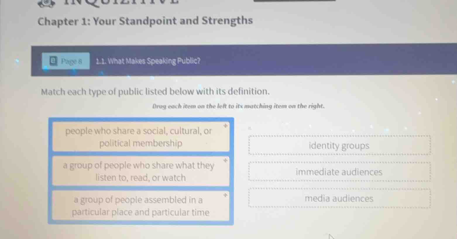 chapter 1: your standpoint and strengths page 8 1.1. what makes speakin…