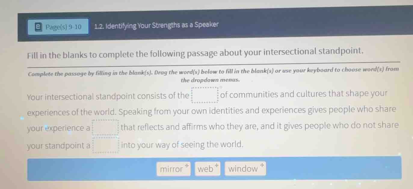 fill in the blanks to complete the following passage about your interse…