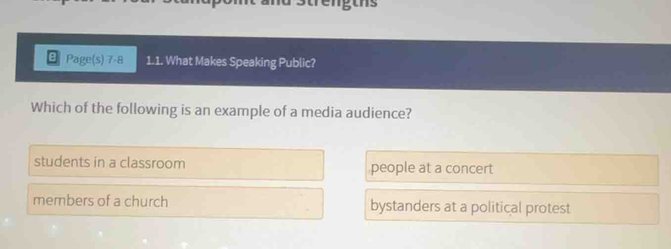 page(s) 7 - 8 1.1. what makes speaking public? which of the following i…