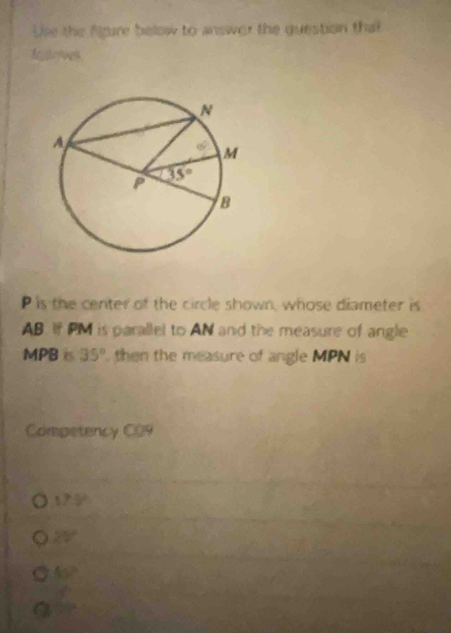 use the figure below to answer the question that follows. p is the cent…