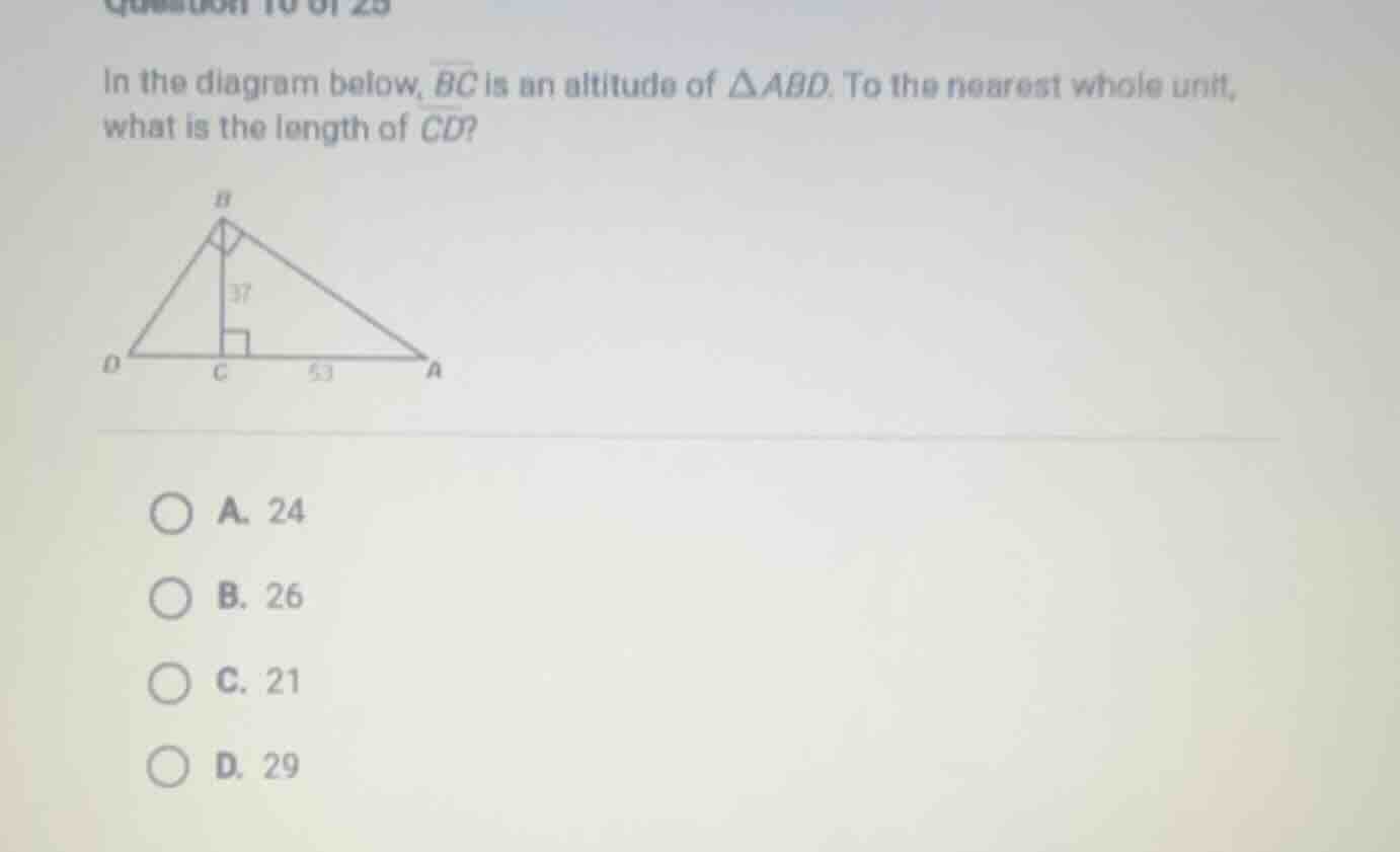 in the diagram below, \\(\\overline{bc}\\) is an altitude of \\(\\trian…