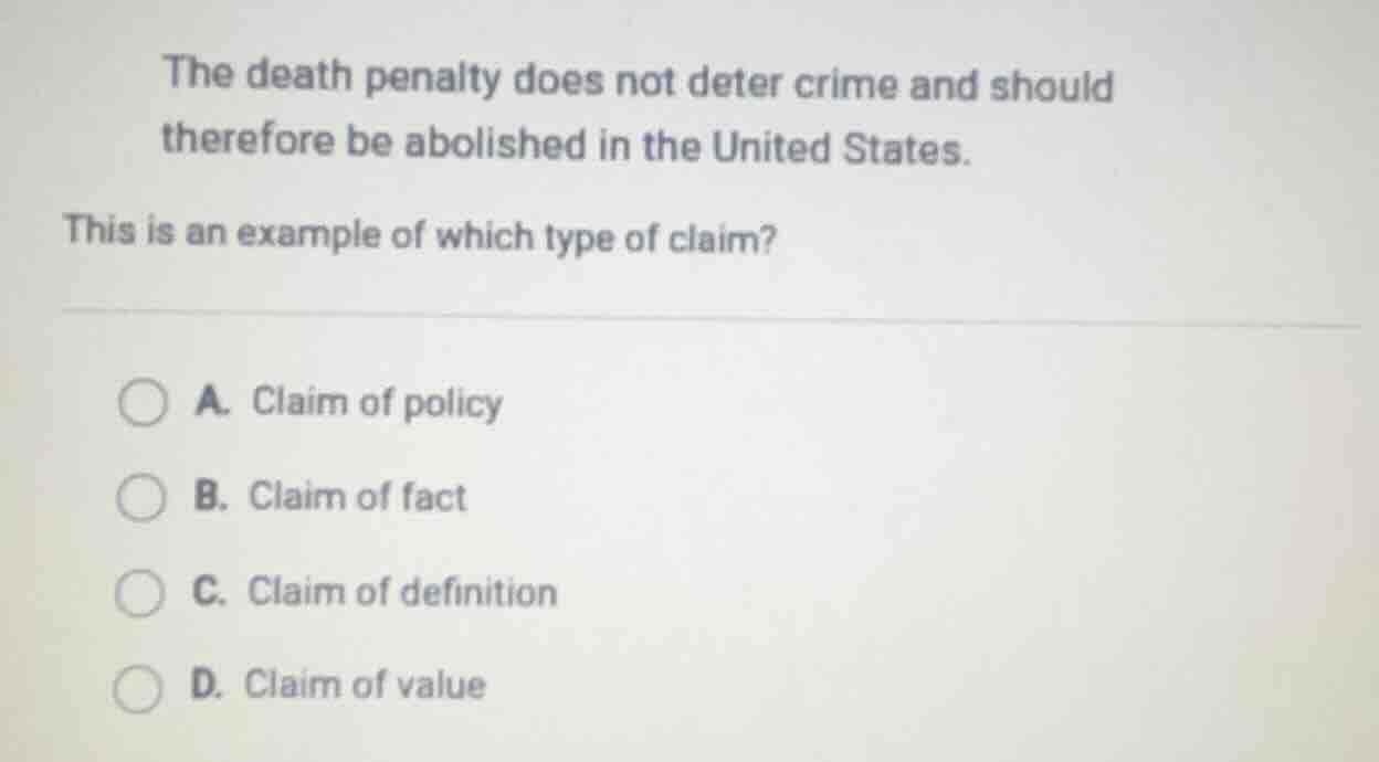 the death penalty does not deter crime and should therefore be abolishe…