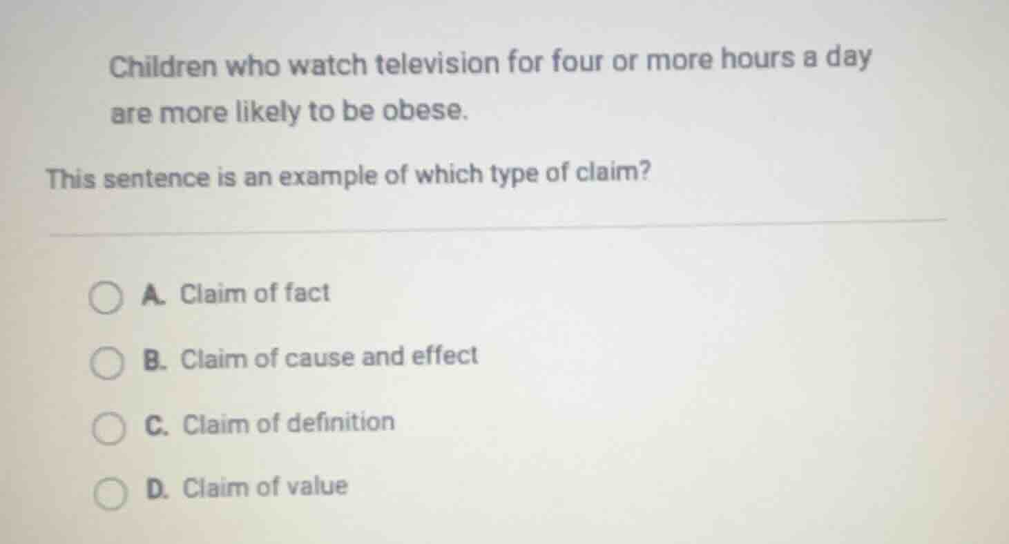 children who watch television for four or more hours a day are more lik…