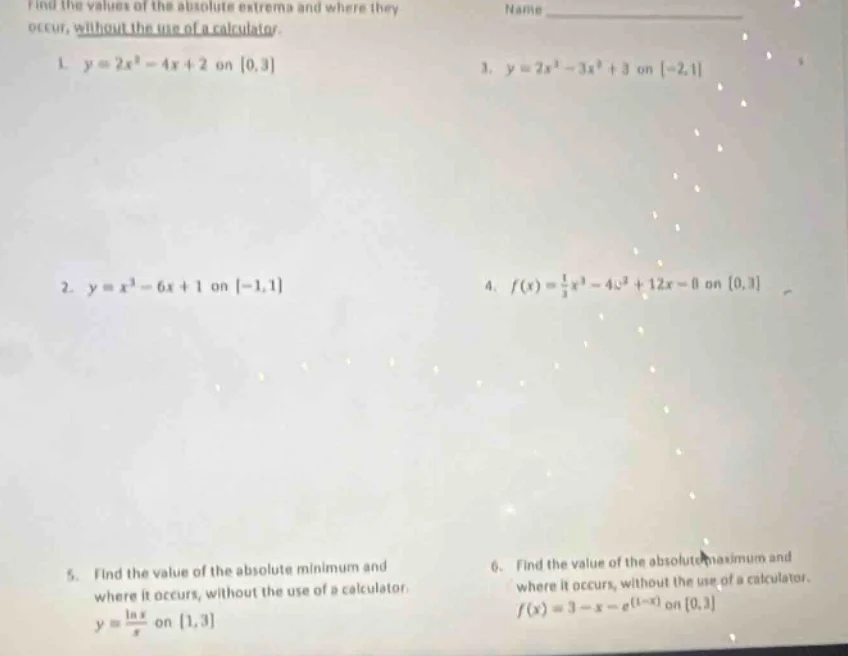 find the values of the absolute extrema and where they occur, without t…