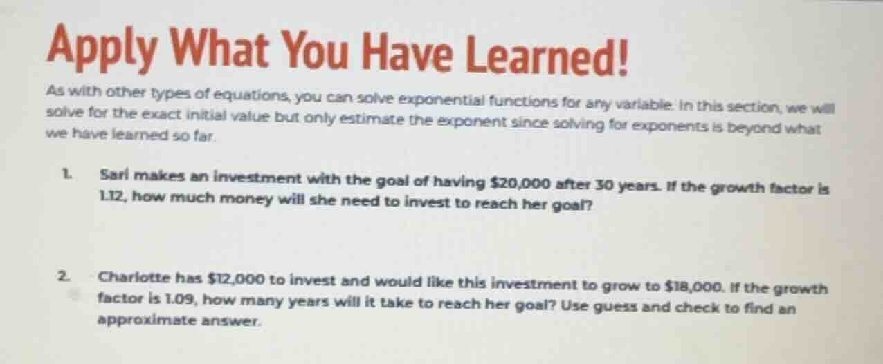 apply what you have learned! as with other types of equations, you can …