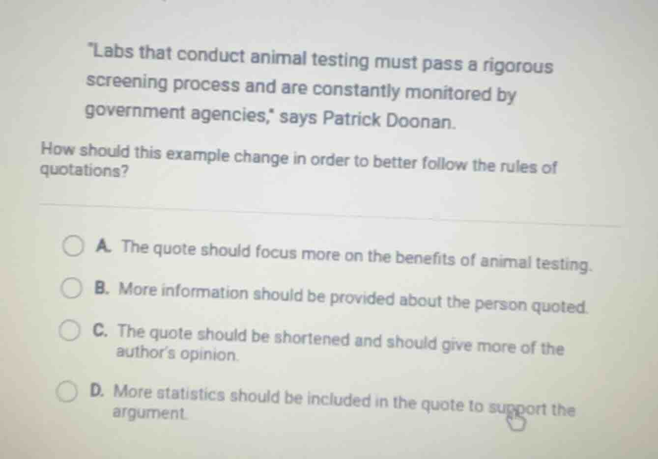 \labs that conduct animal testing must pass a rigorous screening proces…