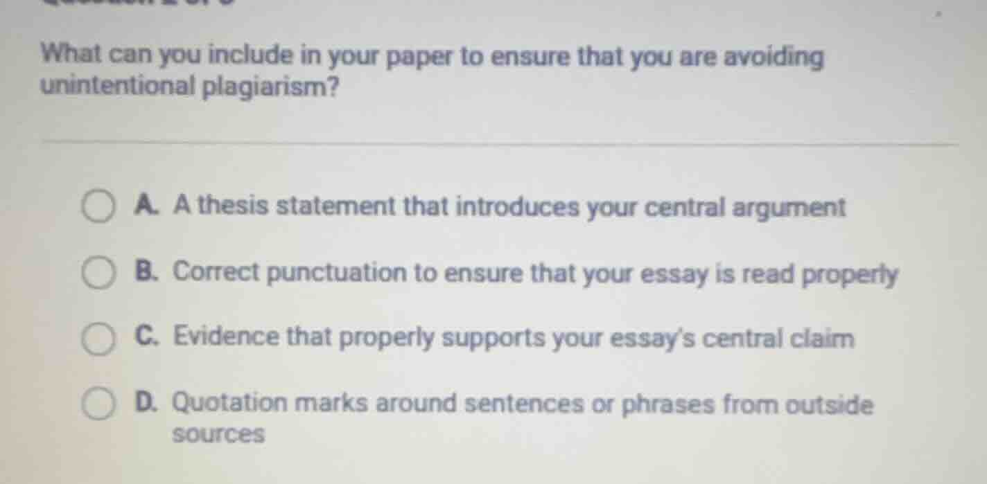 what can you include in your paper to ensure that you are avoiding unin…