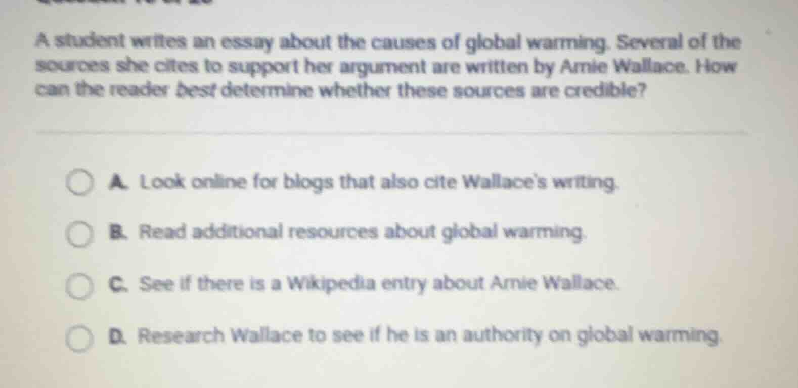 a student writes an essay about the causes of global warming. several o…
