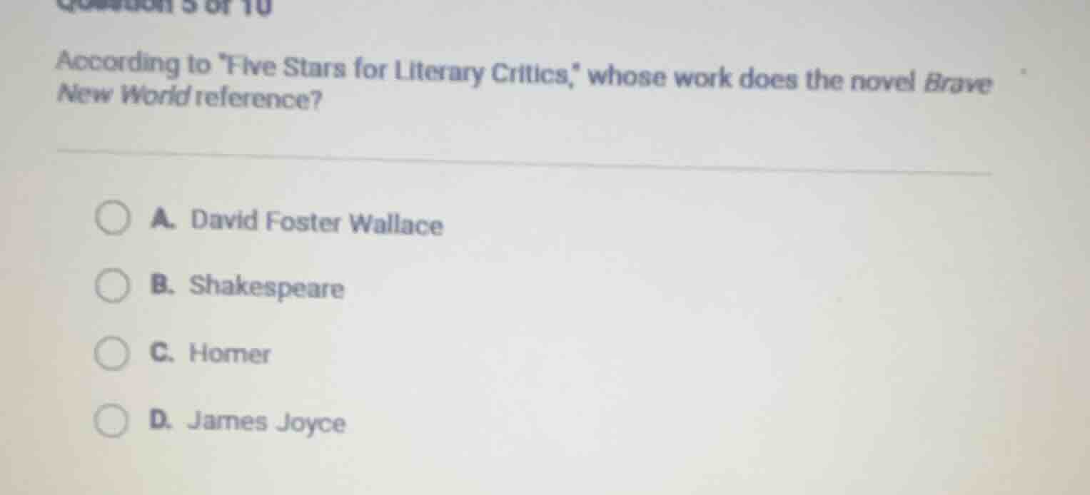 question 5 of 10 according to \five stars for literary critics,\ whose …