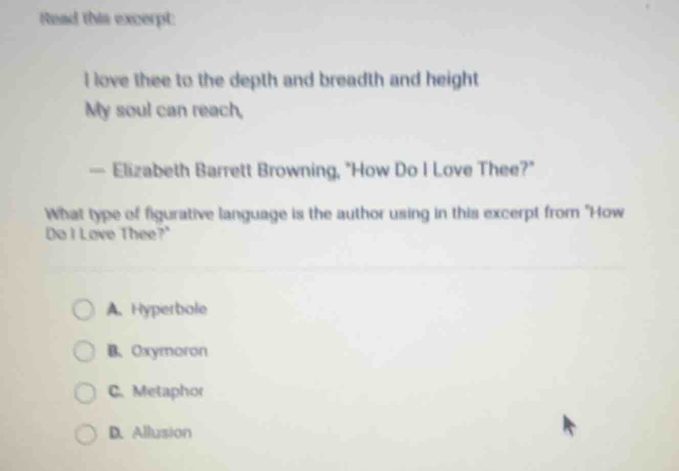 read this excerpt: i love thee to the depth and breadth and height my s…
