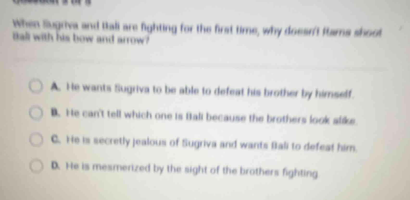 when sugriva and bali are fighting for the first time, why doesnt rama …