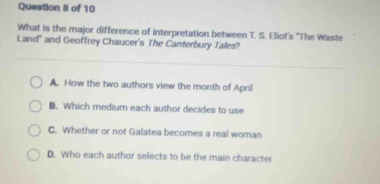 question 8 of 10 what is the major difference of interpretation between…