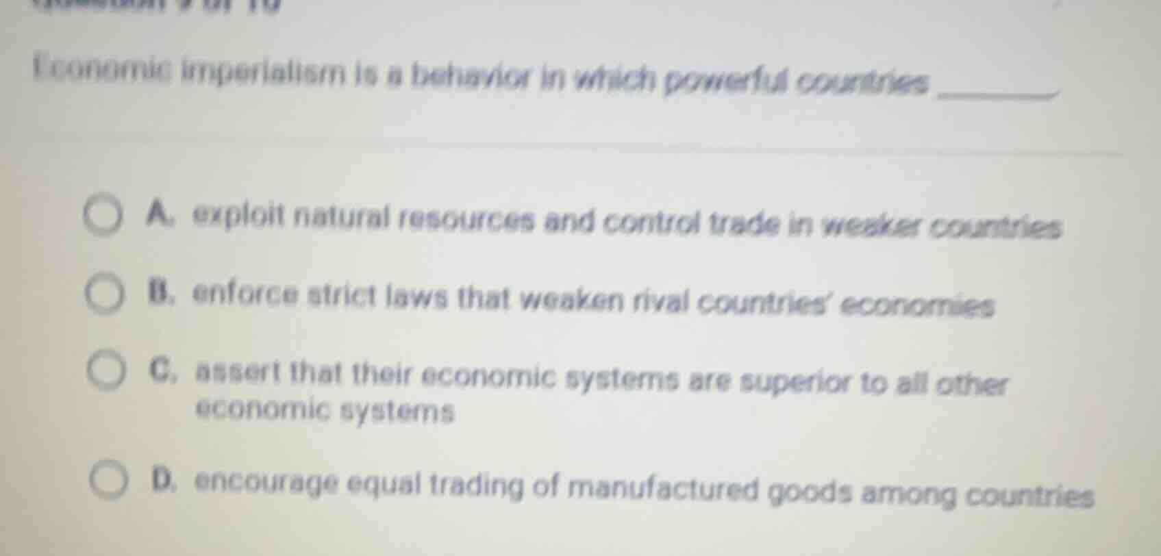 economic imperialism is a behavior in which powerful countries ______. …