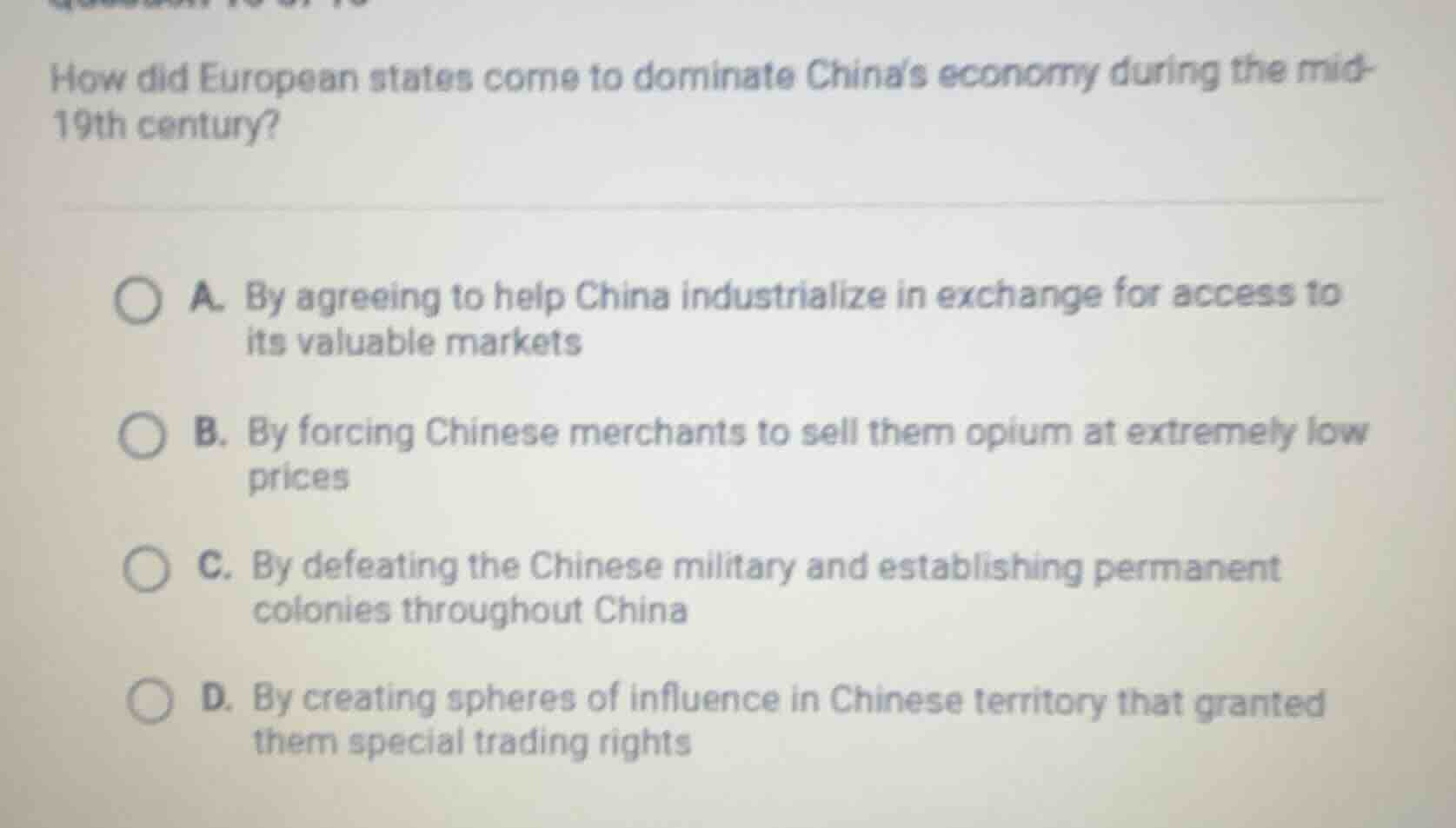how did european states come to dominate china’s economy during the mid…