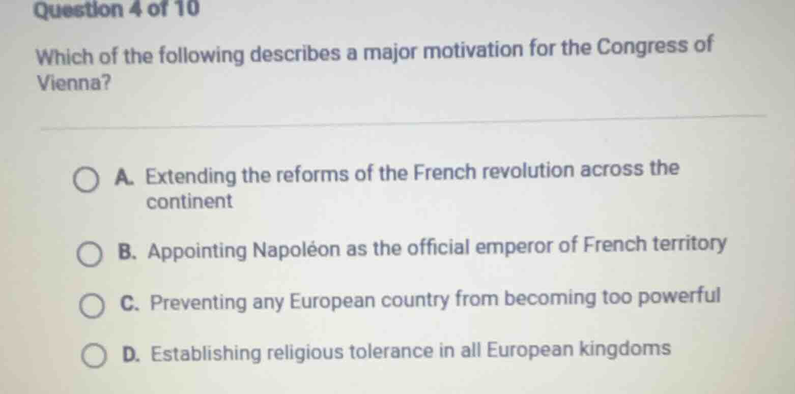 question 4 of 10 which of the following describes a major motivation fo…