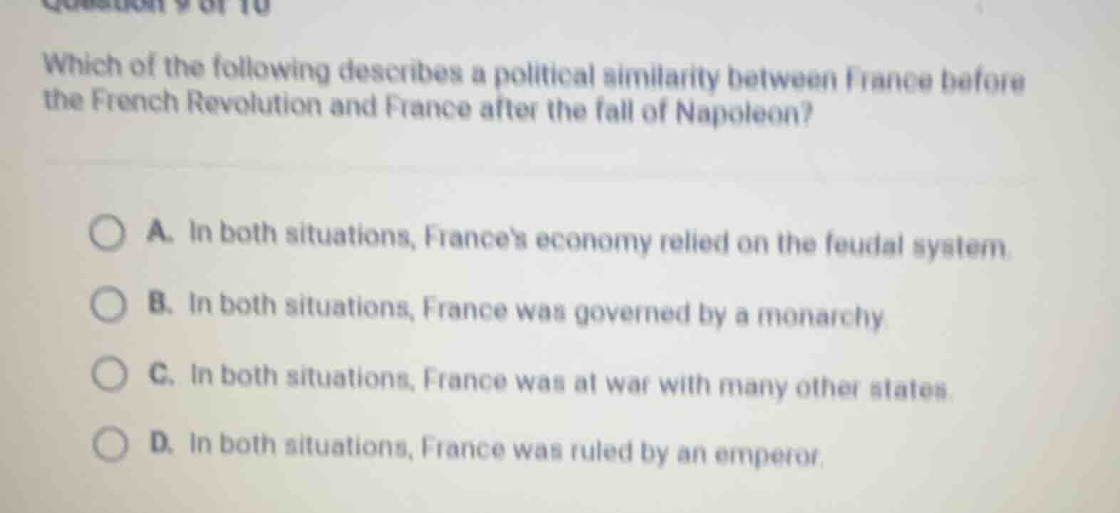 which of the following describes a political similarity between france …