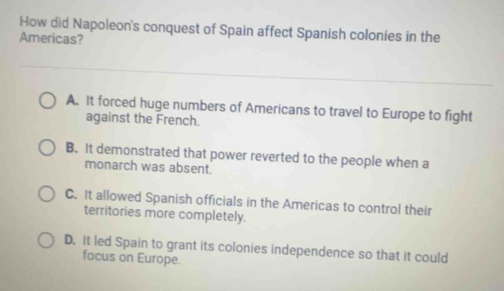 how did napoleons conquest of spain affect spanish colonies in the amer…