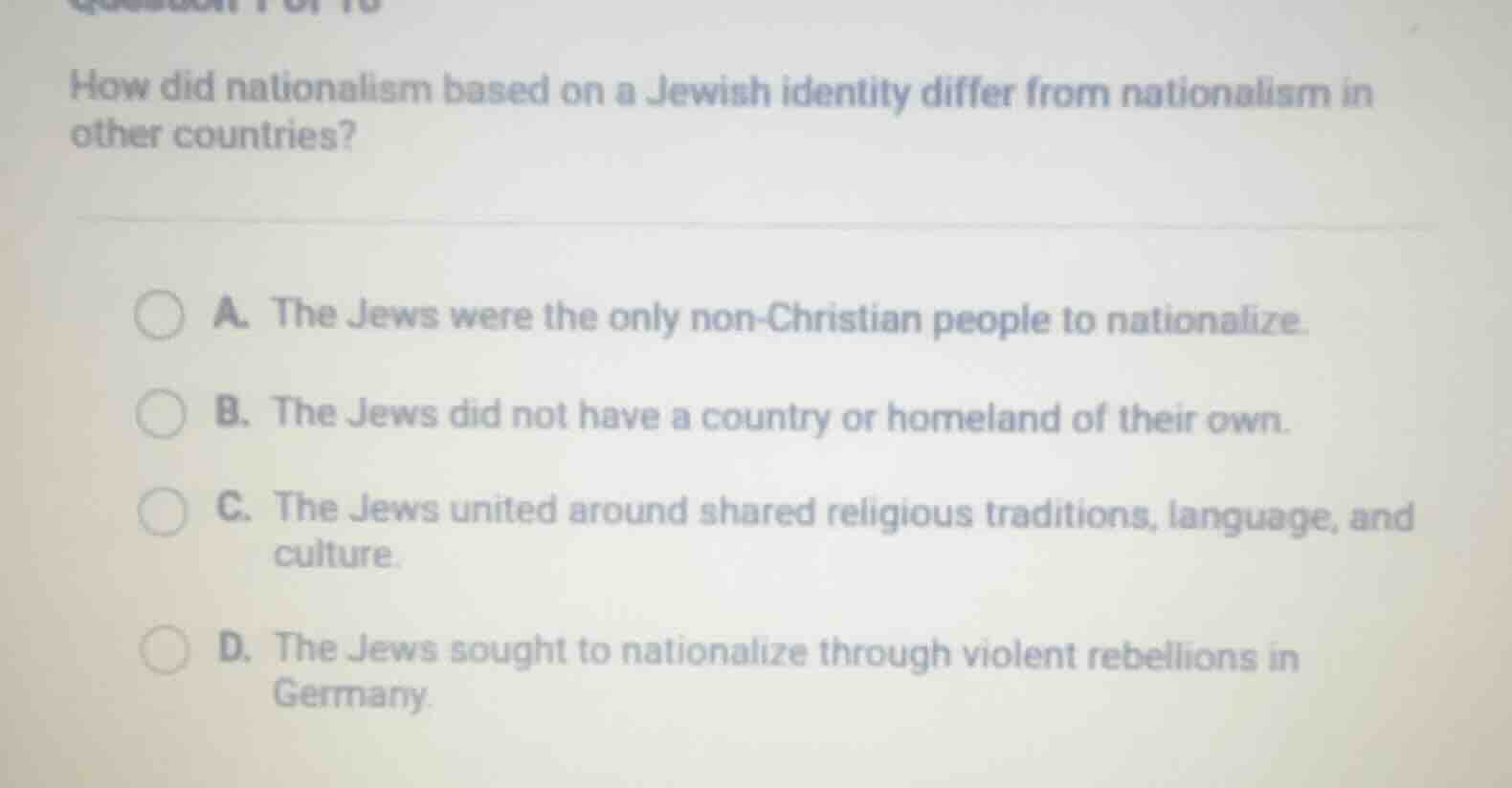 how did nationalism based on a jewish identity differ from nationalism …