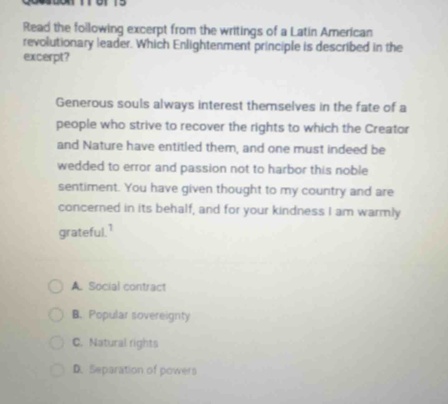 read the following excerpt from the writings of a latin american revolu…