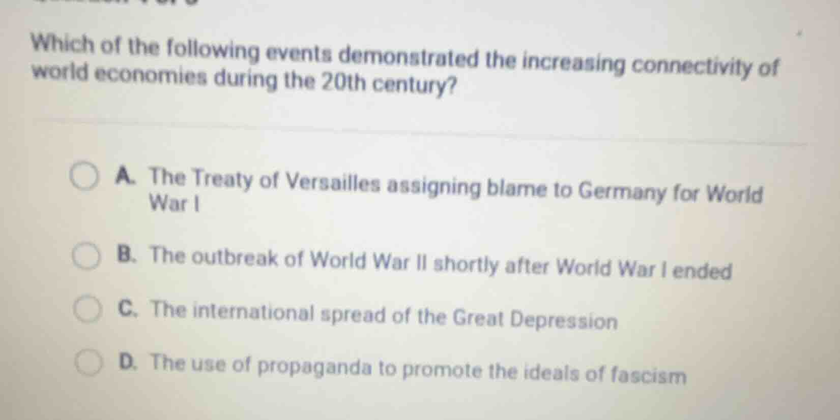 which of the following events demonstrated the increasing connectivity …