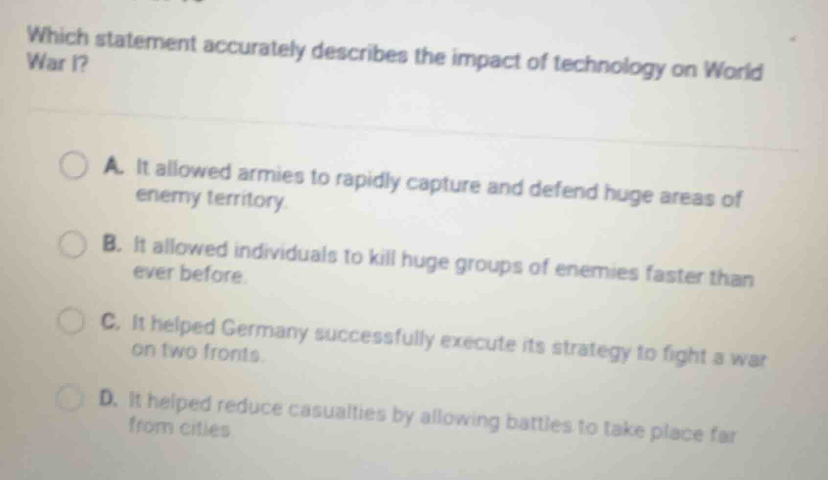 which statement accurately describes the impact of technology on world …