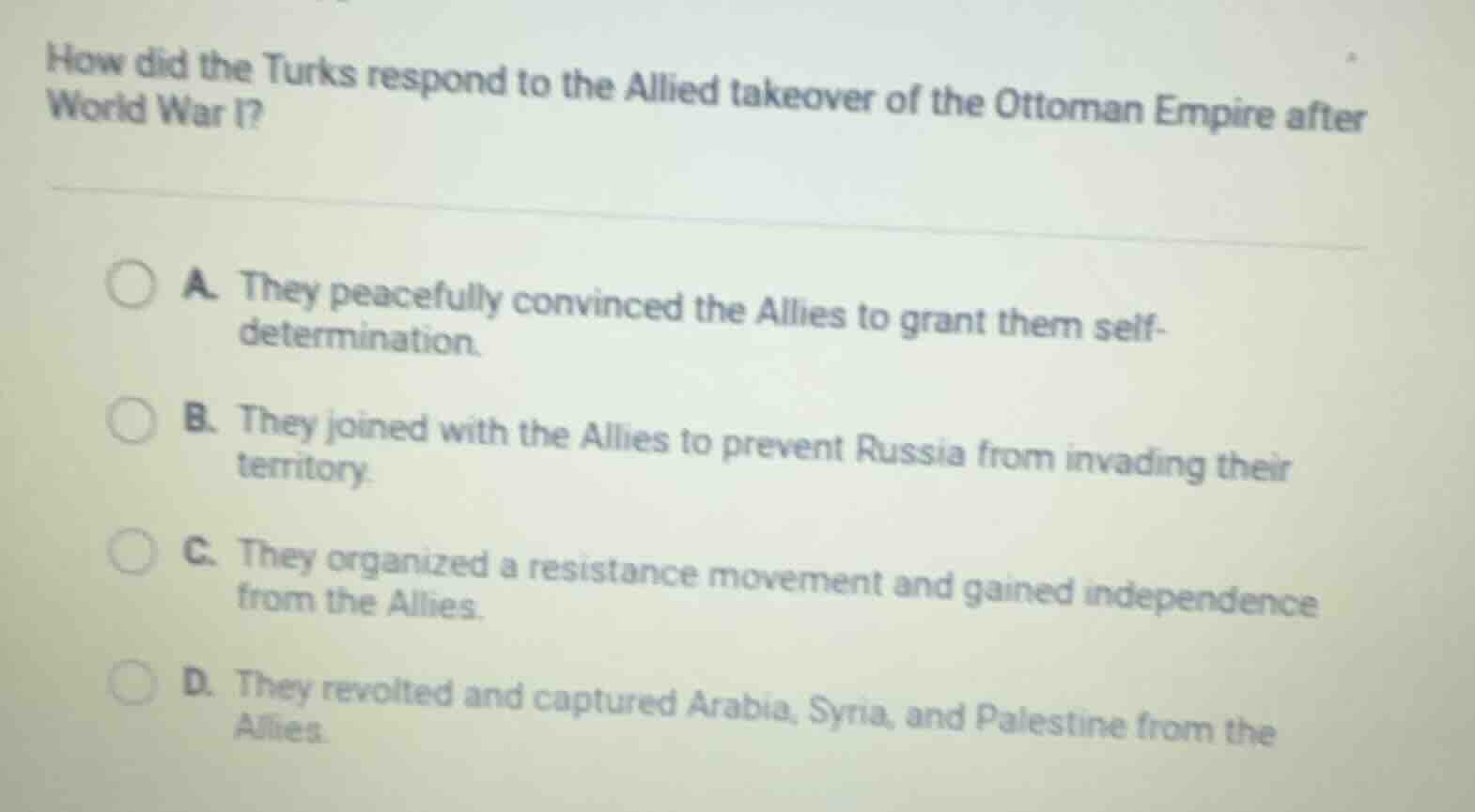 how did the turks respond to the allied takeover of the ottoman empire …