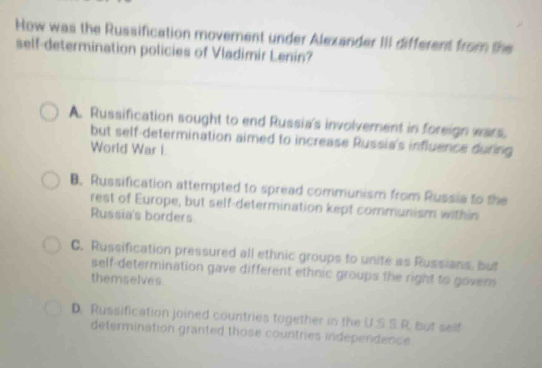 how was the russification movement under alexander iii different from t…
