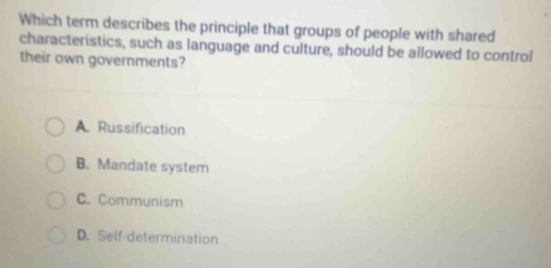 which term describes the principle that groups of people with shared ch…