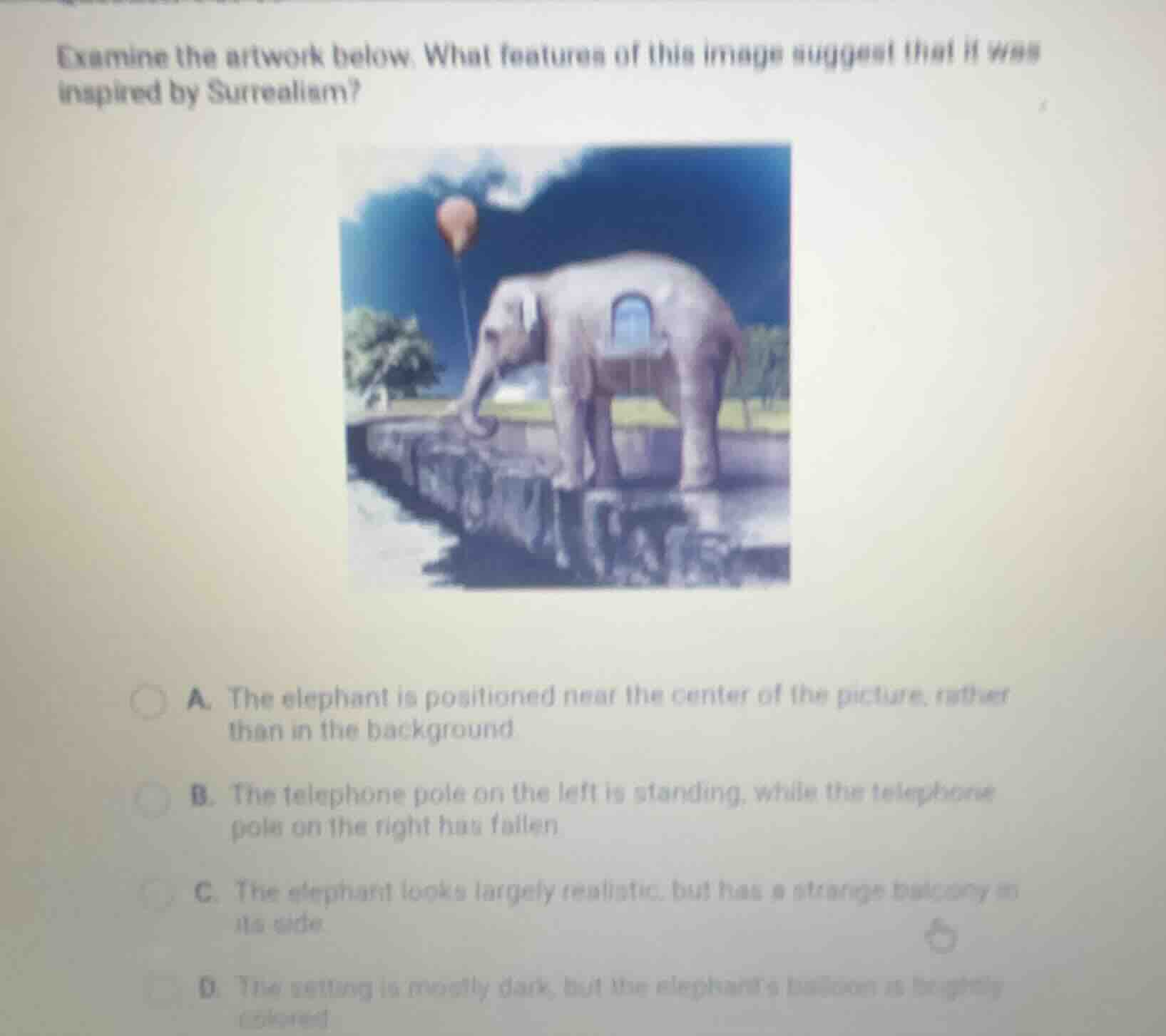 examine the artwork below. what features of this image suggest that it …
