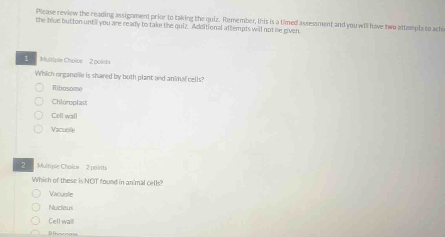 please review the reading assignment prior to taking the quiz. remember…