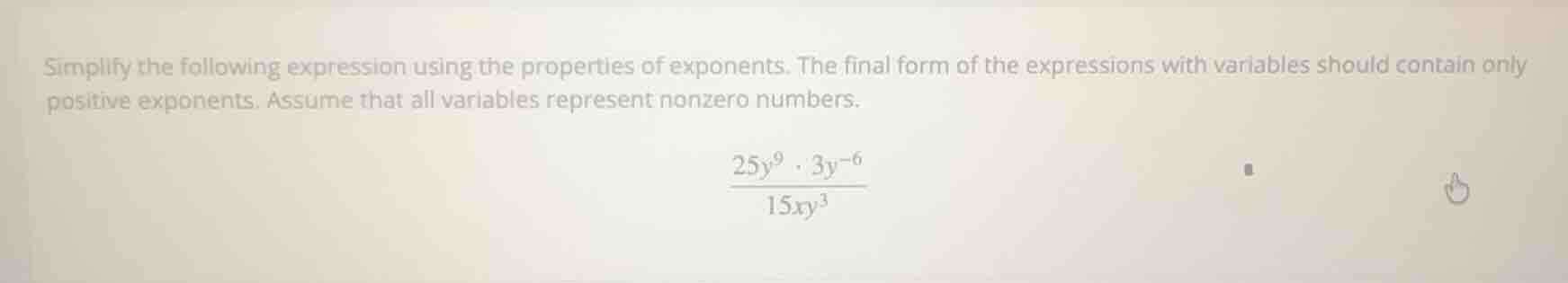 simplify the following expression using the properties of exponents. th…