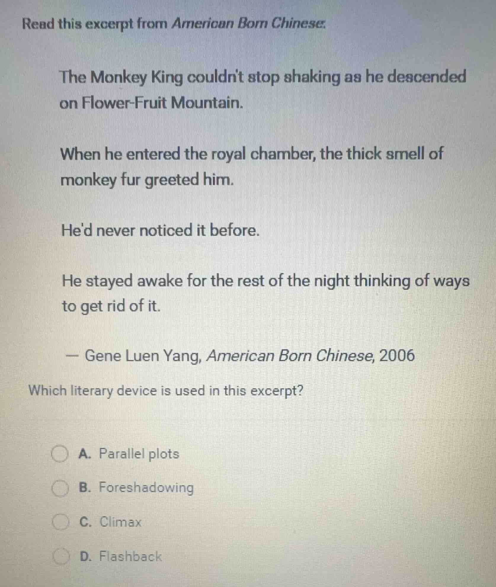 read this excerpt from american born chinese. the monkey king couldnt s…