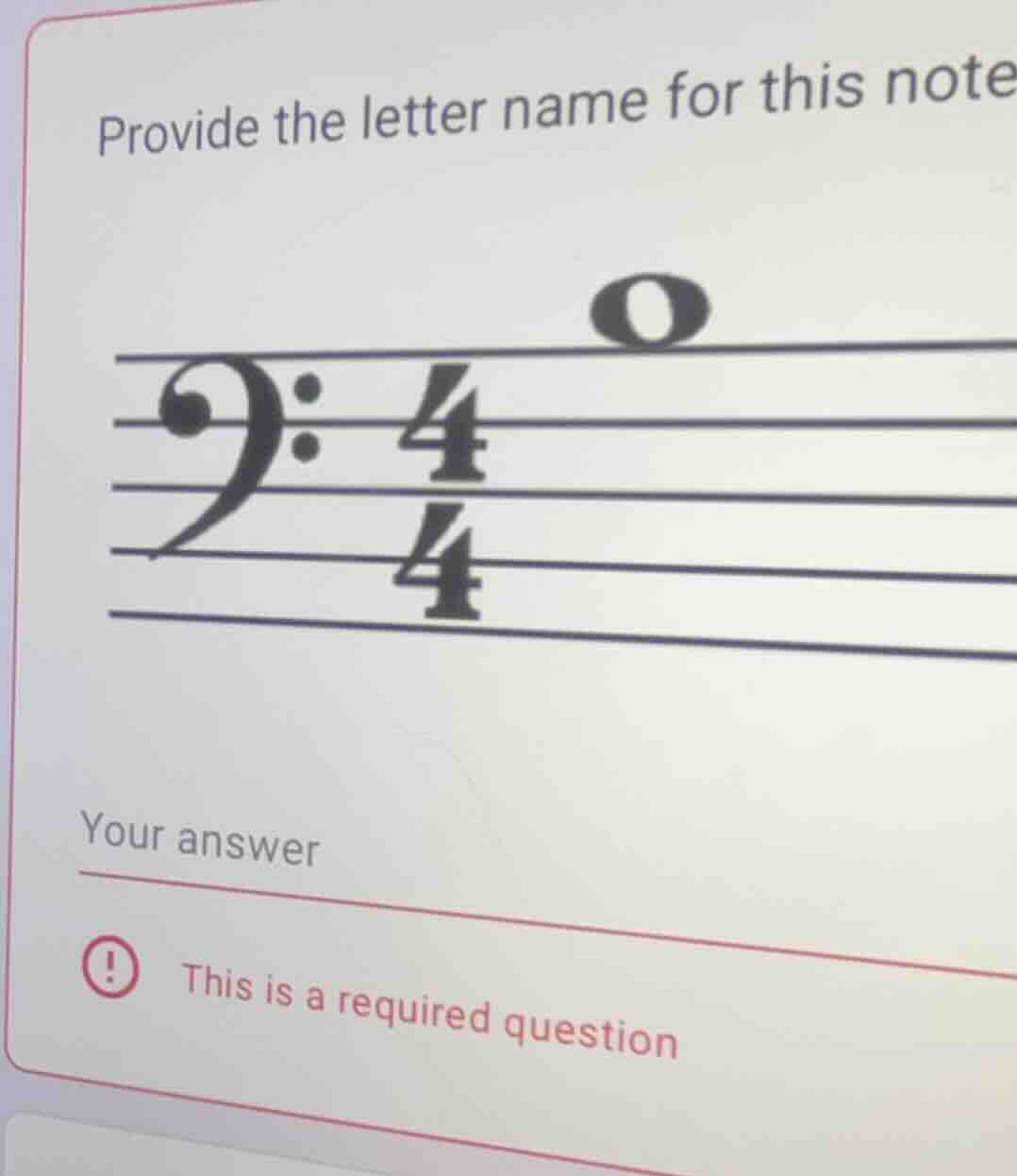 provide the letter name for this note your answer ❗ this is a required …