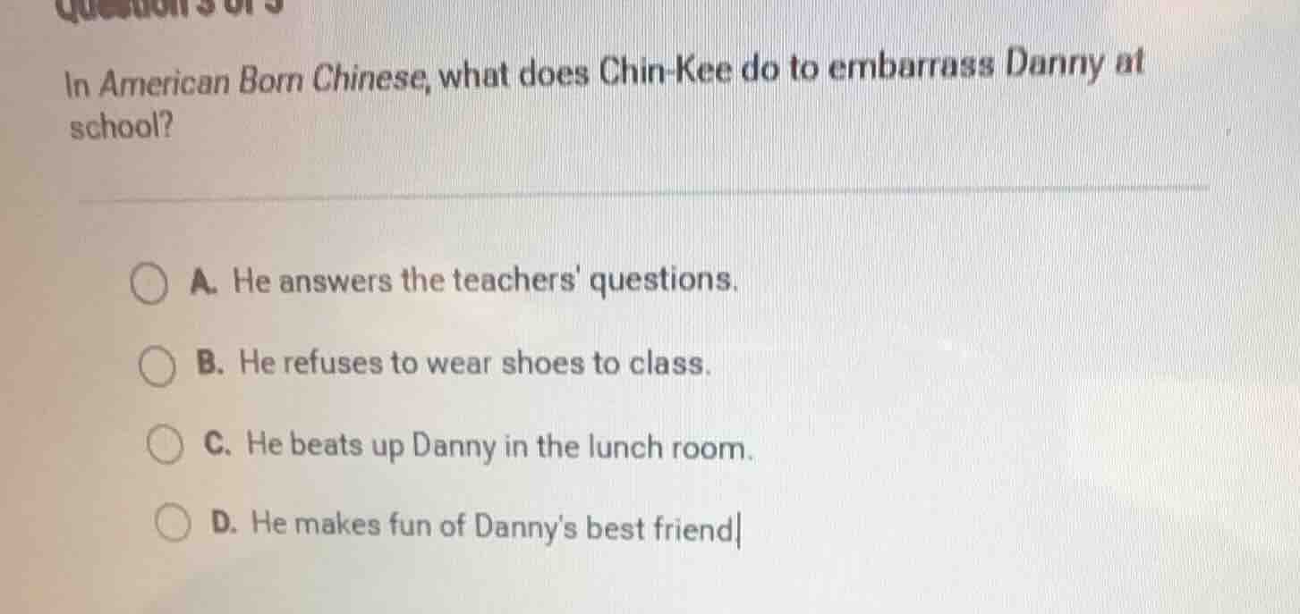 in american born chinese, what does chin - kee do to embarrass danny at…